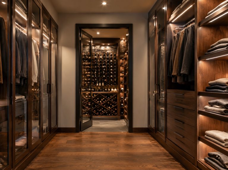 扎赉特旗实木衣帽间与酒窖定制